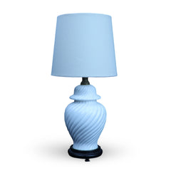 White Twisted Ceramic Table Lamp