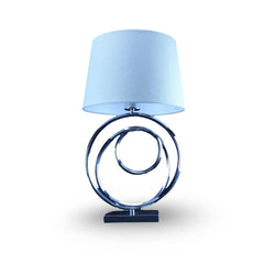 Metallic Chrome Circular Patterened Desk Lamp