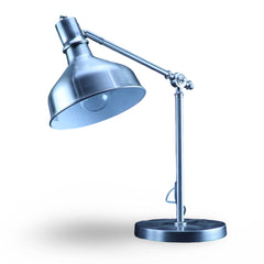 Brushed Steel Angled Poised Desk Lamp