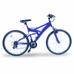 Blue Full-Suspension Mountain Bike