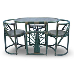 Green Bamboo Rattan Garden Set
