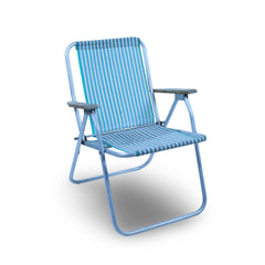 Green Striped Fabric Deck Chair