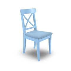 White and Beige Farmhouse Dining Chair
