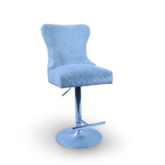 Grey Crushed Velvet Bar Stool