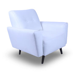 White Faux-Leather Arm Chair