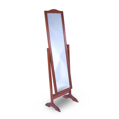 Wooden Red-Stained Cheval Mirror