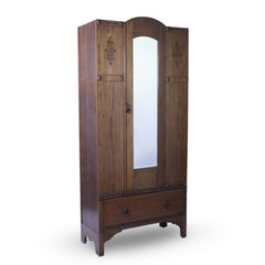 Art Deco Single Wooden Wardrobe