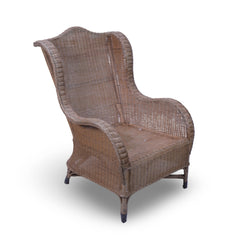 Wicker High-Backed Arm Chair