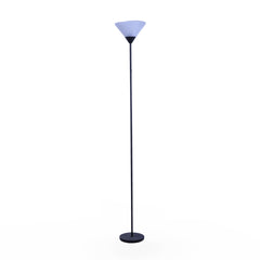 Black Uplighter Coned Shade Floor Lamp